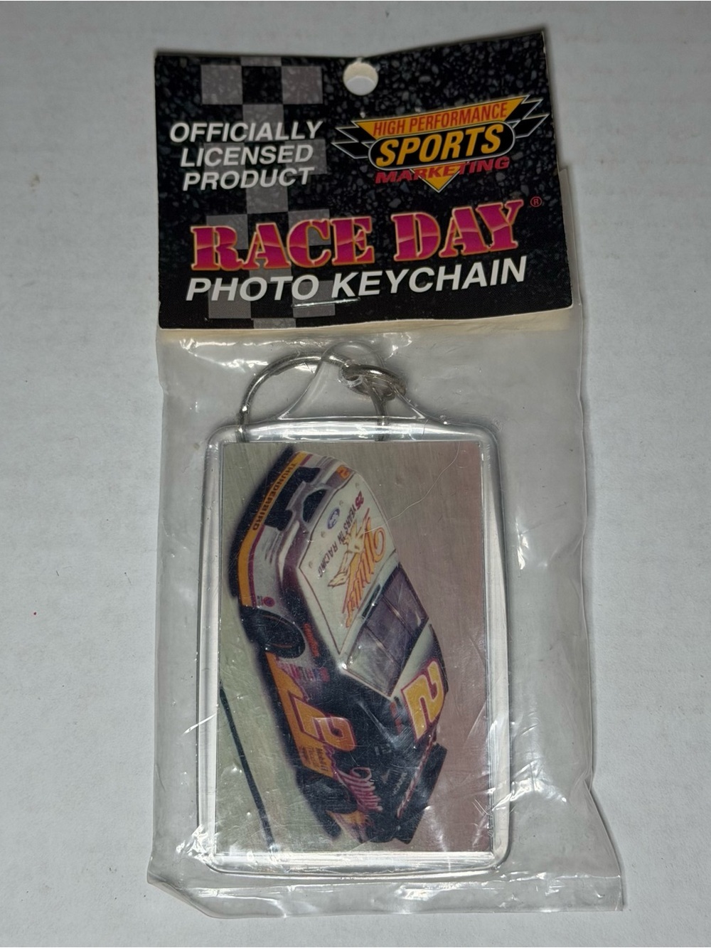 Vintage Deadstock NASCAR Rusty Wallace Miller We Race for Beer Keychain